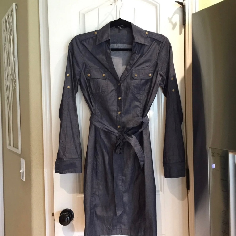 Express chambray shirt dress